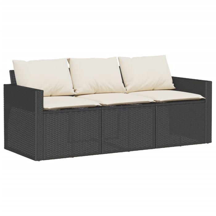 VidaXL Salon de jardin 6 pcs avec coussins noir résine tressée 3213548