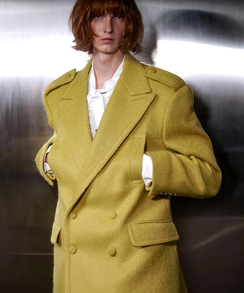 Untage Mohair Alpaca Wool Peacoat (Unisex)_Uth-Fc13
