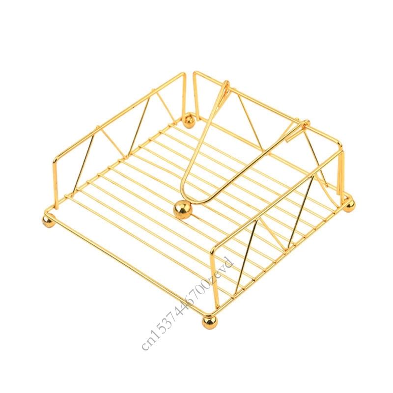Modern Nordic Square Napkin Holder Iron Kitchen Storage For Dining Table Countertop Paper Rack P9YB