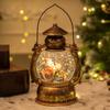Vintage Christmas Music Box Lamp with Horse Design and Snow Scene Glow