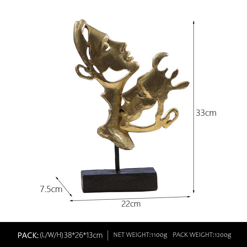 

European-style Art Figures Abstract Decorations Living Room Good Decorations Resin Crafts Premium Wine Cabinet Window Plush Decoration Decorations