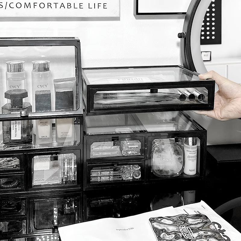 High-End Transparente Staubdichte Kosmetikaufbewahrungsbox für Waschtisch