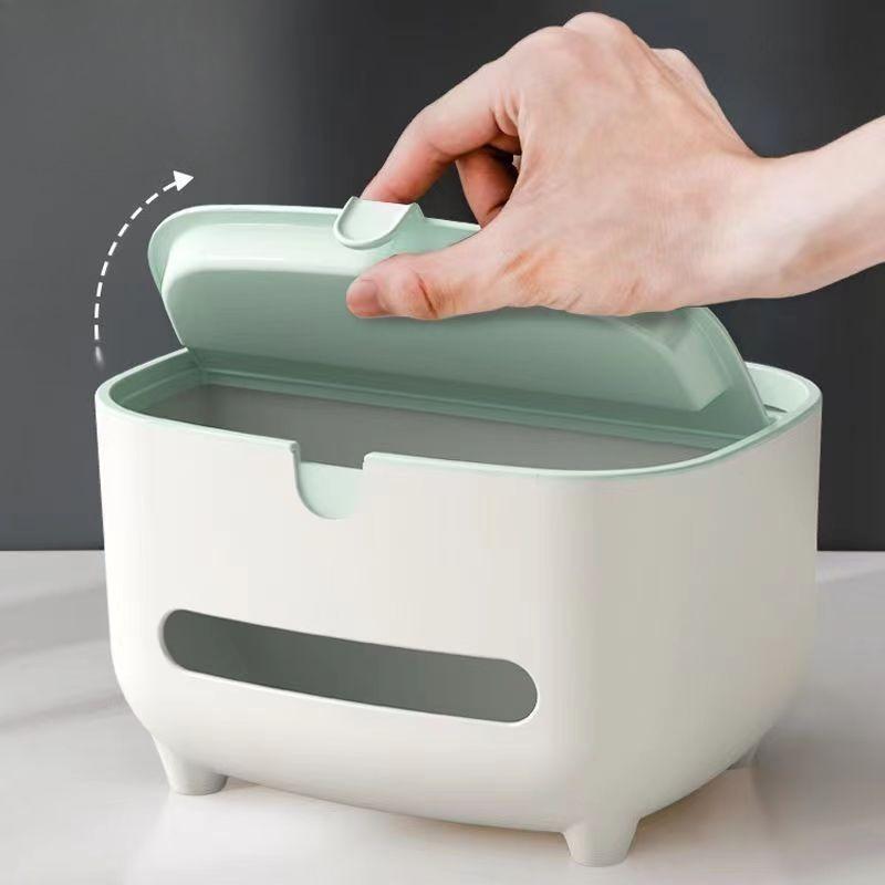Paper Towel Holder Multi Functional Remote Control and Miscellaneous Storage Box on The Table with Phone Holder Desktop Storage