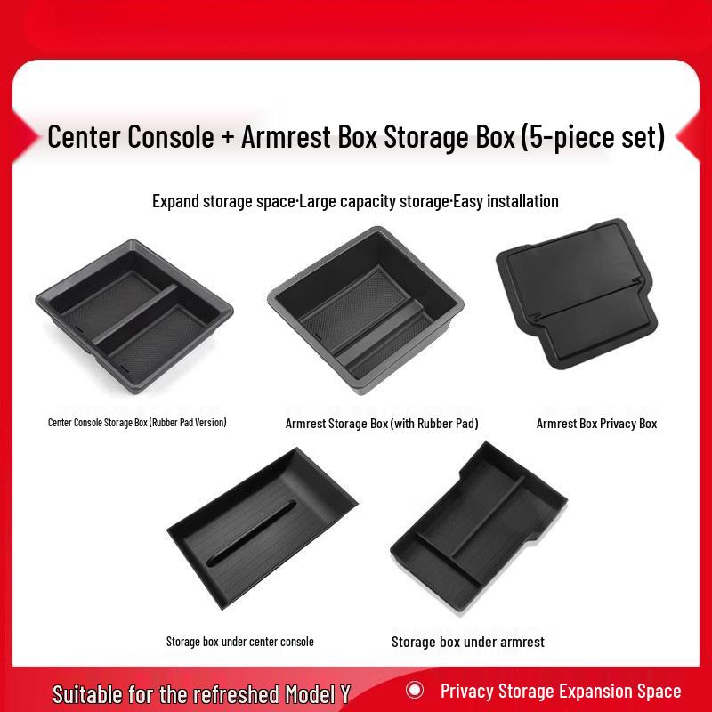 Compatible with Tesla Model 3/Y Refresh Center Console Armrest Organizer Tray
