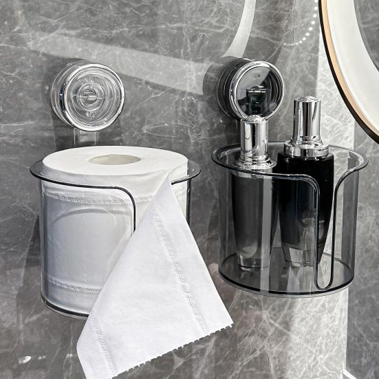 Taschentuchbox Wandmontierter Rollenpapierhalter mit Vakuum-Saugnapf Einfache Montage Taschentuch-Organizer für