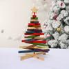 Rotatable Christmas Tree Figurine Wooden Christmas Tree Block  Shopping Mall