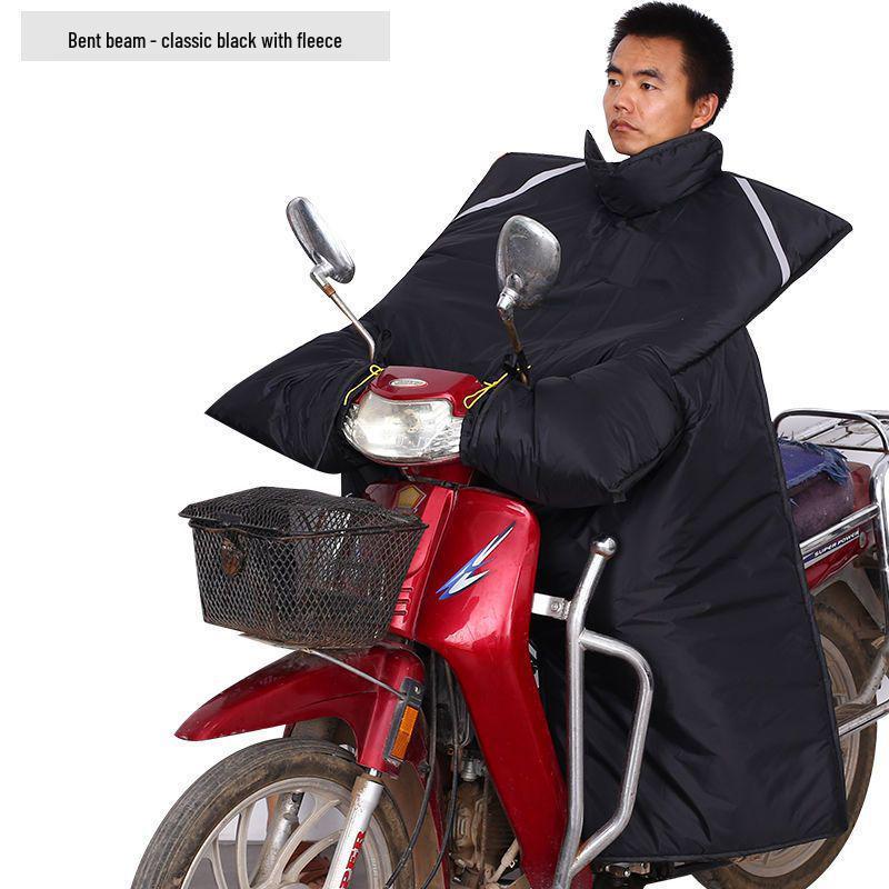 Motorcycle Windshield Plush Knee Pads & Windproof Quilt (Crotch Beam, Thickened, Waterproof, Warm)