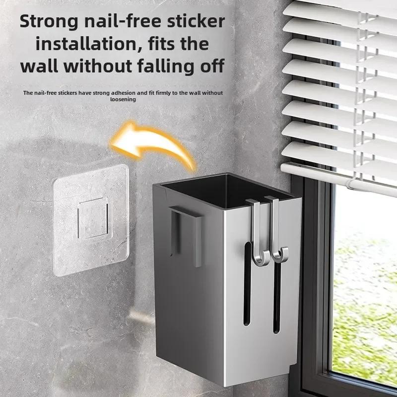 1 Stück Küchen-Essstäbchenhalter Multifunktionaler Hängender Utensilien-Abtropfständer Haken Bohren Nicht Erforderlich Wandmontiert Löffel Gabel Halter