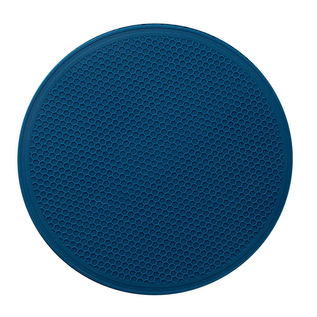 Insulation Pad Silicone Honeycomb Pattern Heat Resistant Eco Friendly Safe 30cm Pot Mat for Cups Bowls Plates Navy Blue