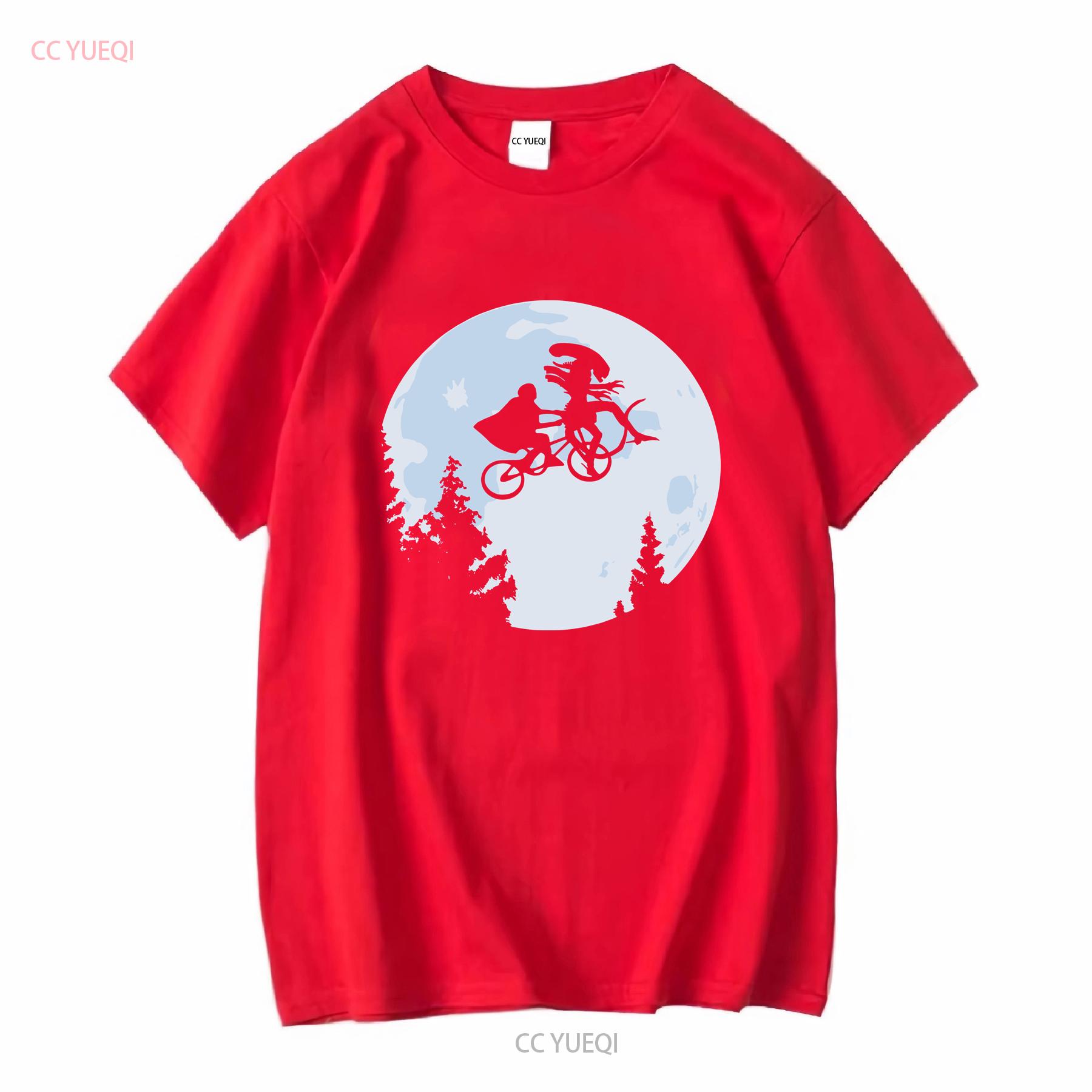 Xenomorph E T shirt 80s movies funny Aliens 1986 the Extra Terrestrial Mashup long or short sleeves vintage Washed homme S