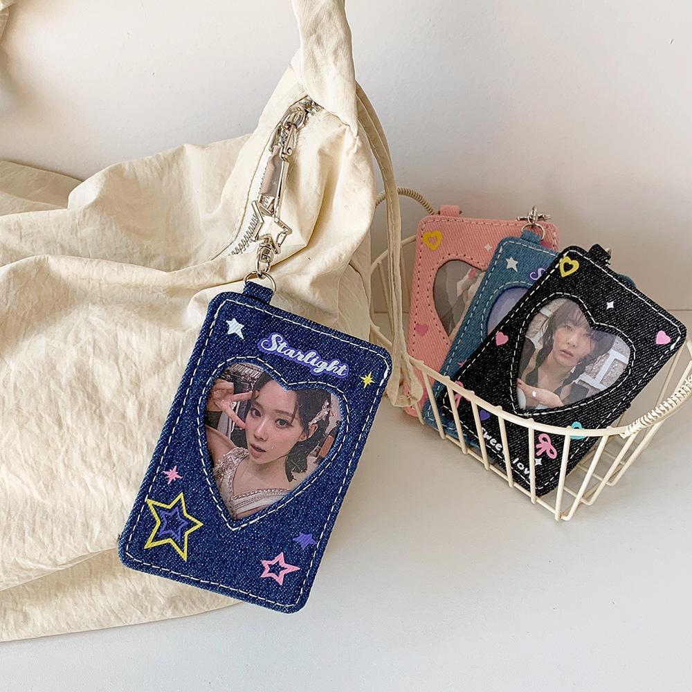 Denim Star Y2K Card Holder & Keychain Pendant