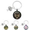 Tree Of Life Glass Keychain With Silver Alloy Accent For Everyday Use And Gift Ideas