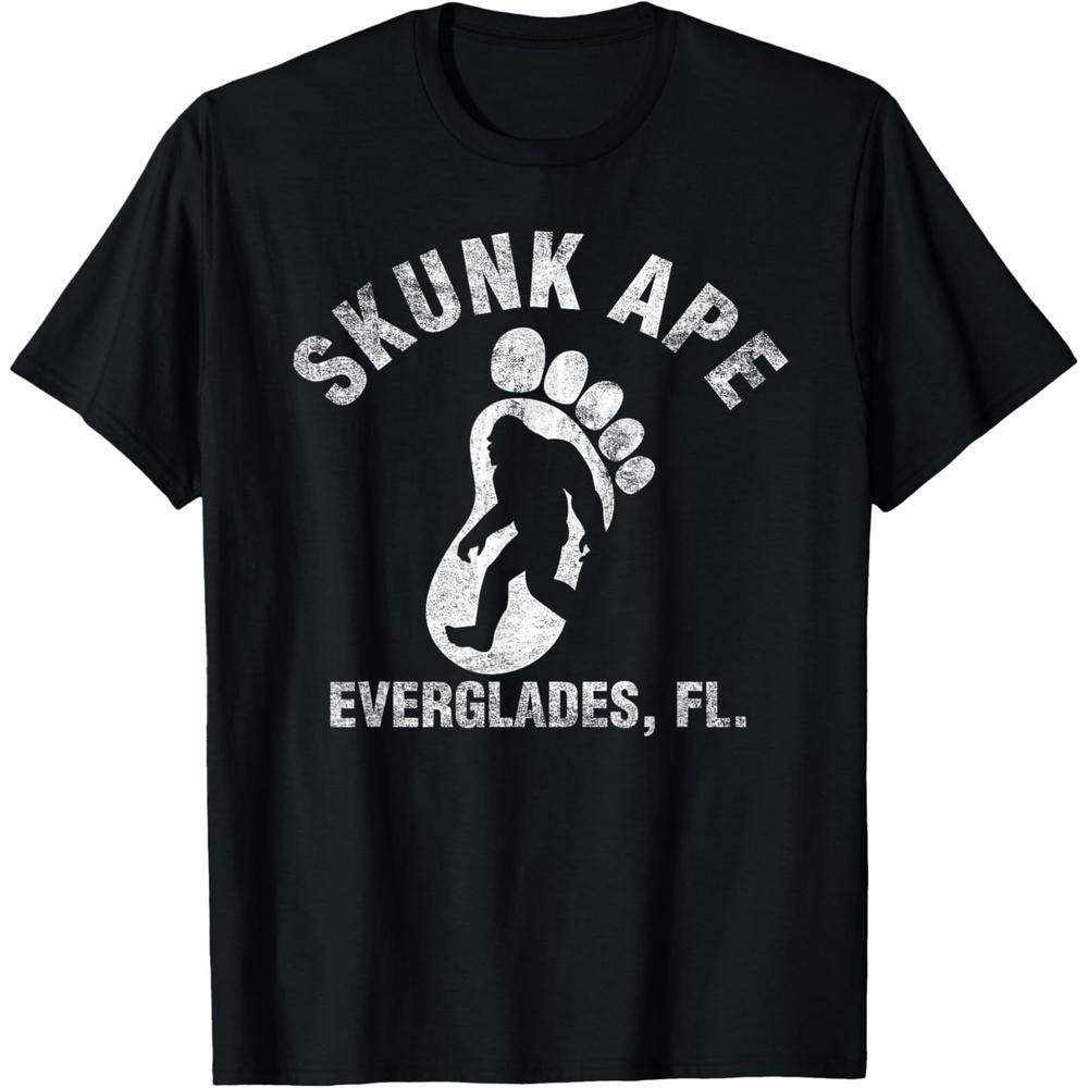 Vintage Retro Skunk Ape Foot Florida Everglades Bigfoot T-Shirt S