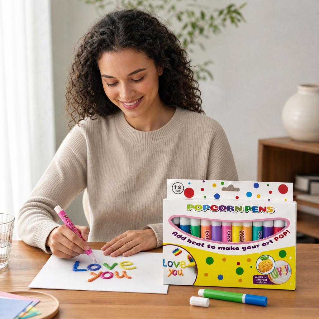 Set de Marcadores de Pintura 3D Hinchable, 12 Colores Marcadores de Pintura Expandible para Tela para Camisetas Suministros de Bricolaje para Niños