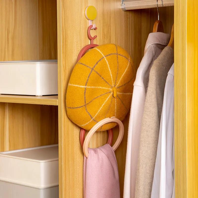 1/3/5PCS Hanging Hat Storage Rack Household Dormitory Hat Rack Storage Artifact Cabinet Door Wall Hanging Shelf Wall Hanging Hat Shelf
