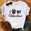 Zogankin Chihuahua Momma Print Dámské tričko Léto Nová móda Tričko Funny Dog Design Krásná dívka Tričko Tričko Femme