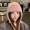 Korean Knitted Wool Wool Hat Women's Autumn and Winter Warm Ear Protection Flying Hat Solid Color Simple Lei Feng Hat Knitted Hat