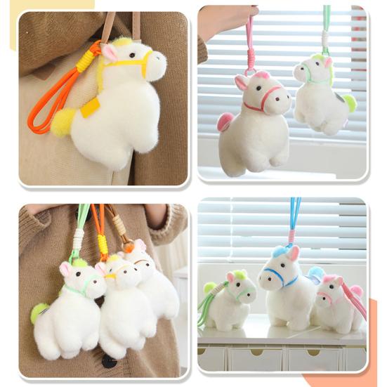 Rainbow Pony Plush Keychain Cute Soft Stuffed Animal Toy for Bag Backpack