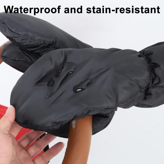 Infant Stroller Gloves Anti-Freeze Warm Muffs Plush Lined Hand Muffs Waterproof Stroller Mittens for Handlebars Cold Weather Winter Stroller