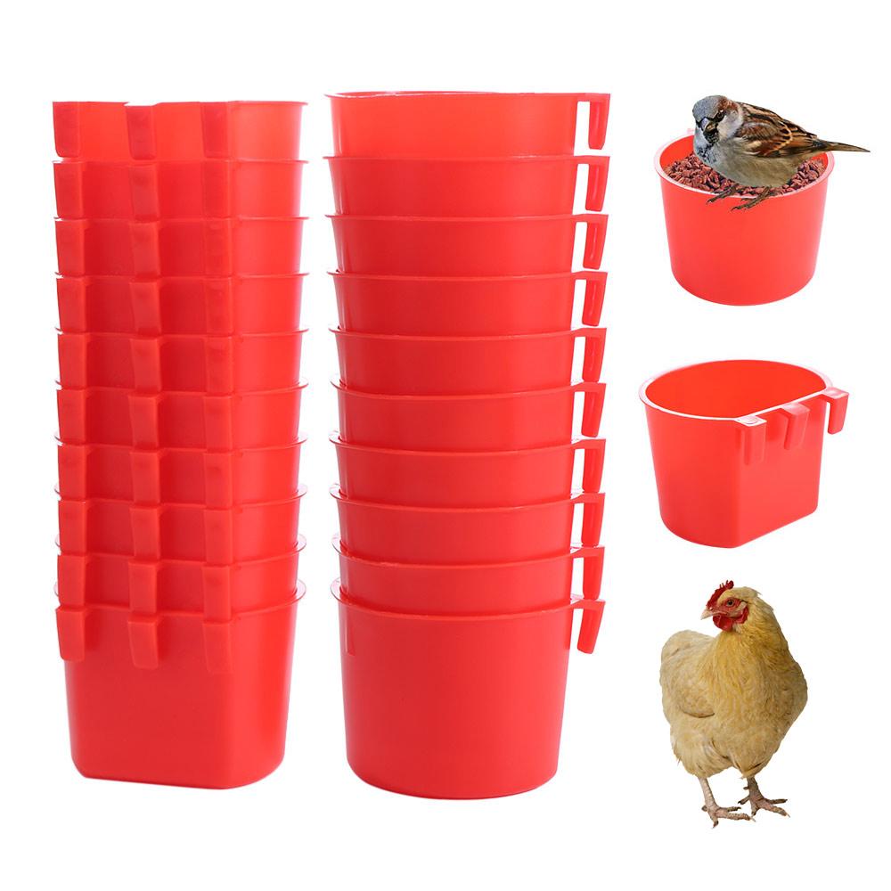 20pcs Hanging Chickens Rabbit Feeders Plastic Feeder Cage Cups  Watering
