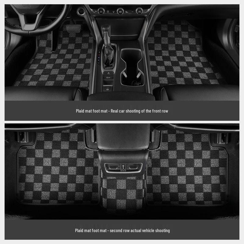Car Floor Mats for Emgrand Models: GL, Xingrui, Bo Pro, Rui, Bin Yue, Vision X6, X3, Emgrand GS - Plaid Carpet Design