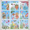 9 Sheets Spring Flower Butterfly Gnomes Window Sticker Reusable PVC Decal Glass Door Clings for Home School Party Decors