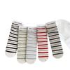 Korean Style Idea Yarn Striped Boneless Socks Mid-Leg Socks Spring And Autumn Cotton Rolled Hemmed Stacked Socks