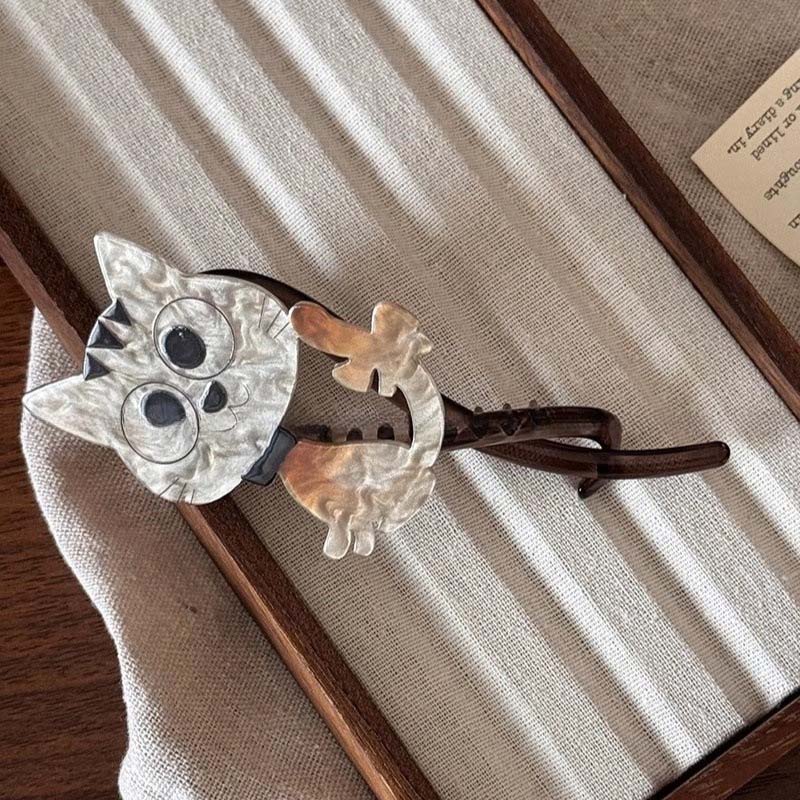 New Cute Acrylic Cats Hair Claw for Women Girls Sweet  Cartoon Large Shark Clip Hair Claw Hair Styling Accessoires