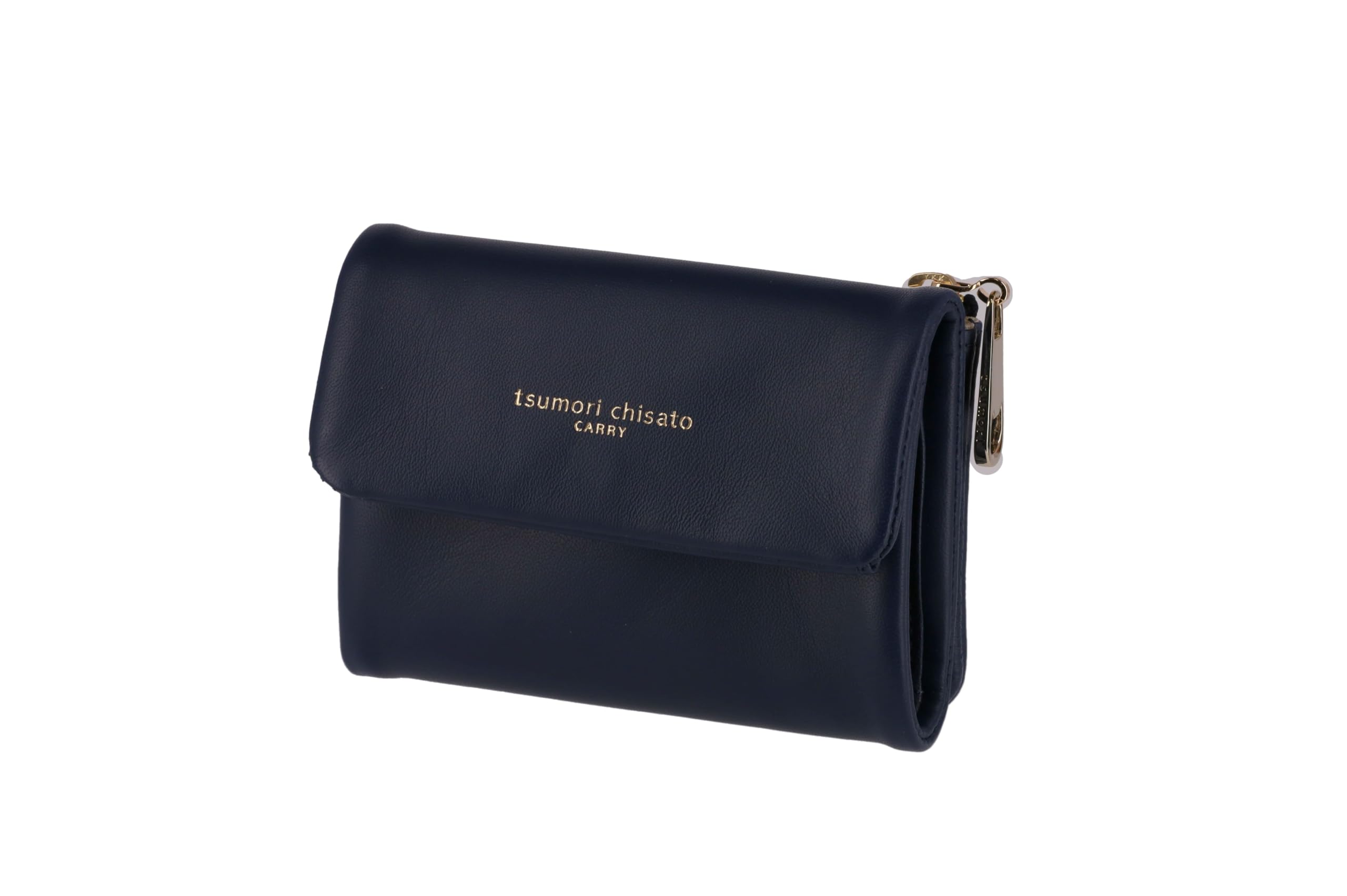 

Tsumori Chisato Soft Lamb Tri-fold Wallet Navy with Bill Compartment