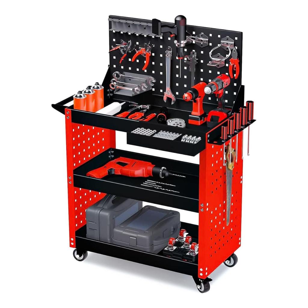 JZOOOZ Tool Cart x 36 x cm with Movable and Transportable for Repair and Industrial Steel with Hanging Plate for Indoor and Outdoor Lightweight and