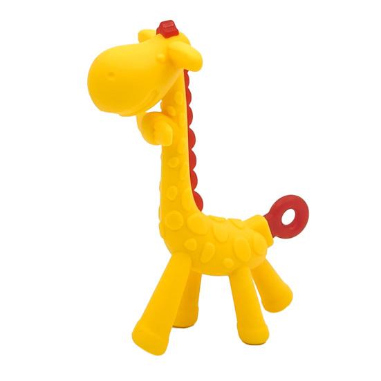 yangyizhi Baby Giraffe Teether, Silicone Chewing Toy for Soothing Gums, Anti-Choking Guard, Food Grade BPA-free Teething Relief Infants