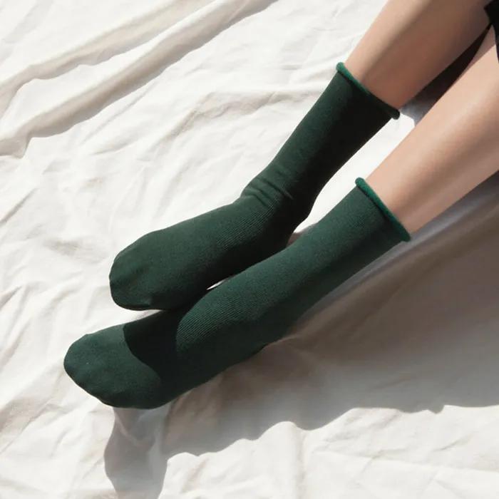 [BIARRITZ] Royal Warm Hug_Warm Fleece-Lined Plain Mid-Calf Socks