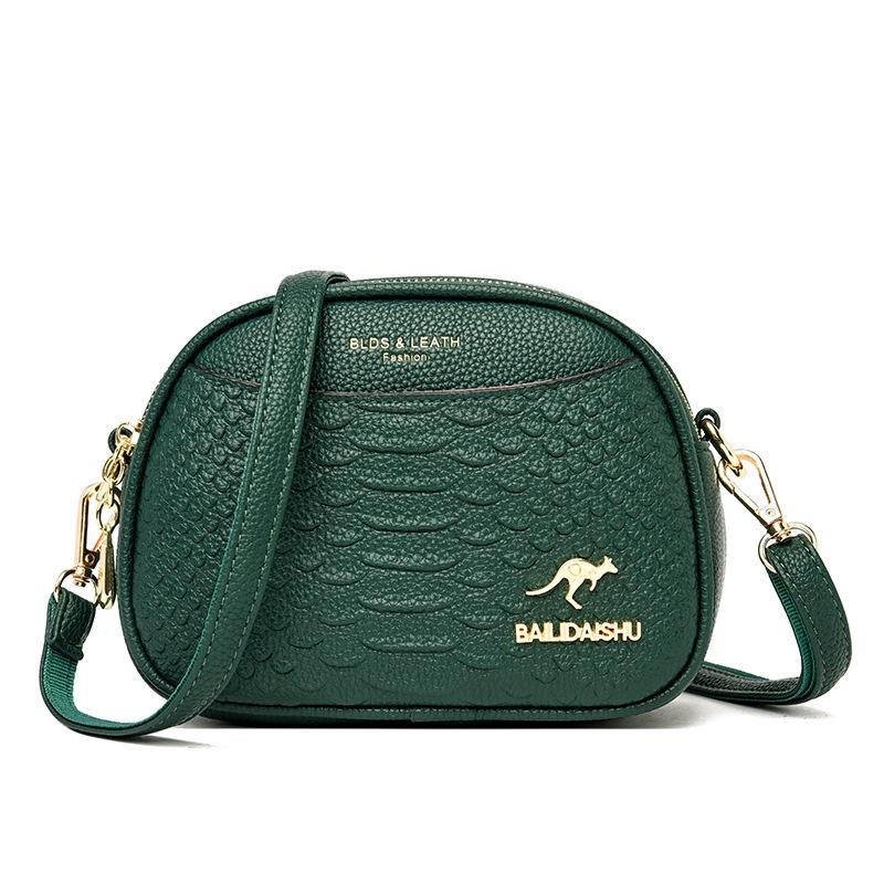 Women's Bag Crossbody Shoulder Bag Women's Fashion Crocodile Print Bag Multi-layer Small Square Bag