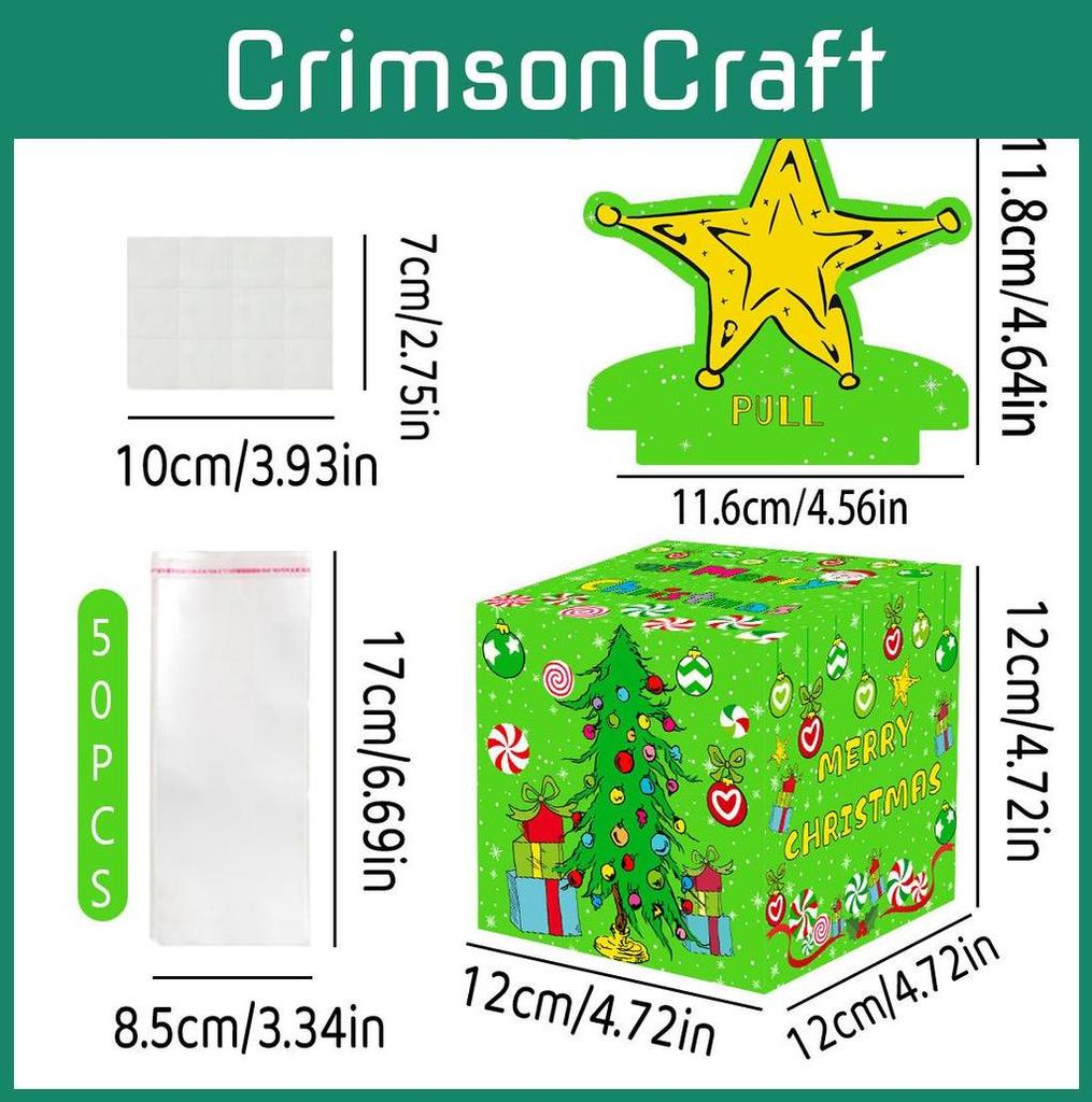 Christmas Scene Gift Box With Gold Star For Festive Gift Giving And Celebration