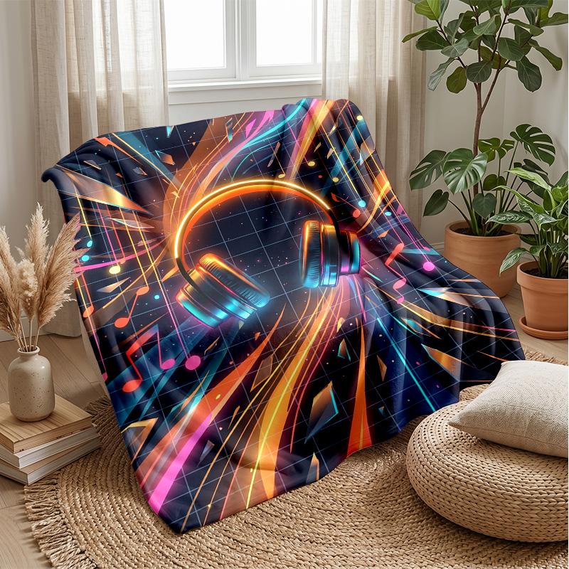 Music In Flames Theme Blanket Lightweight Warm Flannel Blanket Decorative Throw Blanket for Home Decoration