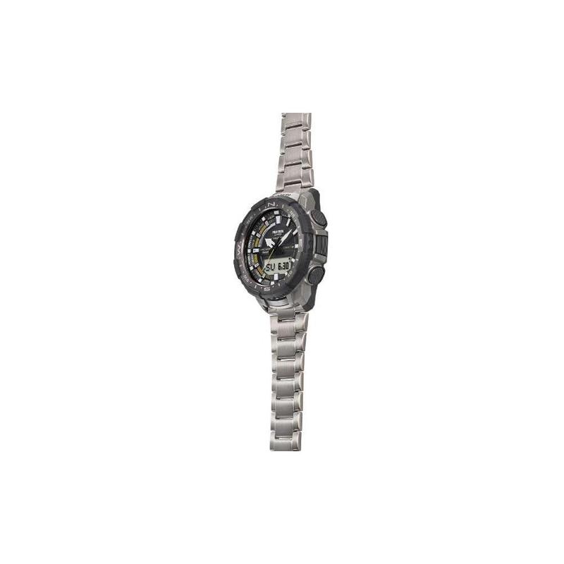 Casio PRO TREK Series-PRT Fashionable Outdoor Mountaineering Solar Powered Heat-Resistant Bluetooth Connected Dual Display Waterproof and PRT-B70T-7JF