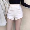 2024 Women's High Waist Woolen A-line Shorts – Autumn/Winter Slimming Korean Style Booty Shorts, Petite Casual Fashion.