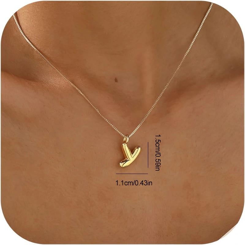 CARLIDANA New Female Pendant Chubby Mini Bubble Letters Stainless Steel Gold Plated 26 English Alphabet Letter Fashion Woman