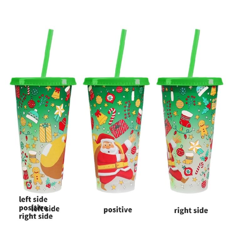2PCS Creative Cold Activated Color Transforming Cups for Christmas Fun Cold Sensing Cup Safe for Kids and Adults
