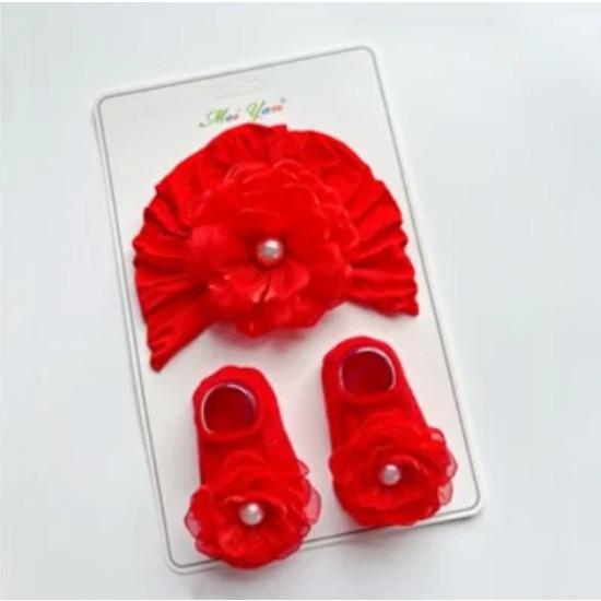 

Цветок Детская Шапка-Тюрбан Носки Комплект Кружево Бант Новорожденный Индийская Шляпа Однотонный Хлопок Детские Носки-Следки Детский Головной Убор Аксессуары для Волос Fit 0-12M