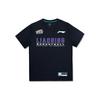 Li Ning Professionelle Basketball-Serie CBA Liaoning Benxi Team Basketball Kurzarm-T-Shirt Unisex Tops Schwarz ATSR627-2
