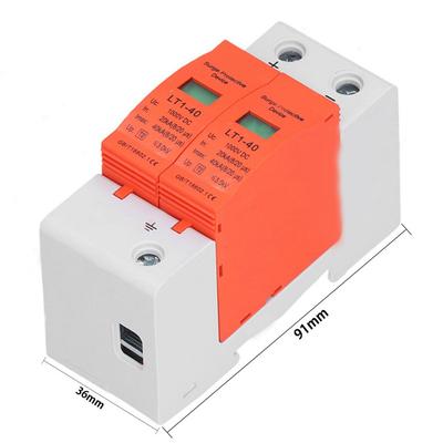 2P Urządzenie Ochrony Przeciwprzepięciowej 20kA DC 500V 1000V Niskonapięciowe dla Systemów Fotowoltaicznych