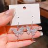 Zircon Butterfly Drop Earring Hook Piercing Ear Jewelry Accessories  Women