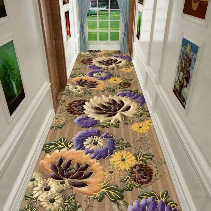 Trimmable Entrance Hall Foyer Mat European Style Hallway Staircase Anti Slip Mat Fully Covered Hotel Hallway Living Room Carpet