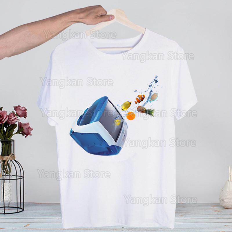 Frutiger Aero Harajuku T-skjorter Sommer Menn/Kvinner Hip Hop Morsom Trykk T-skjorte Streetwear T-skjorte Kortermet Tee Topp