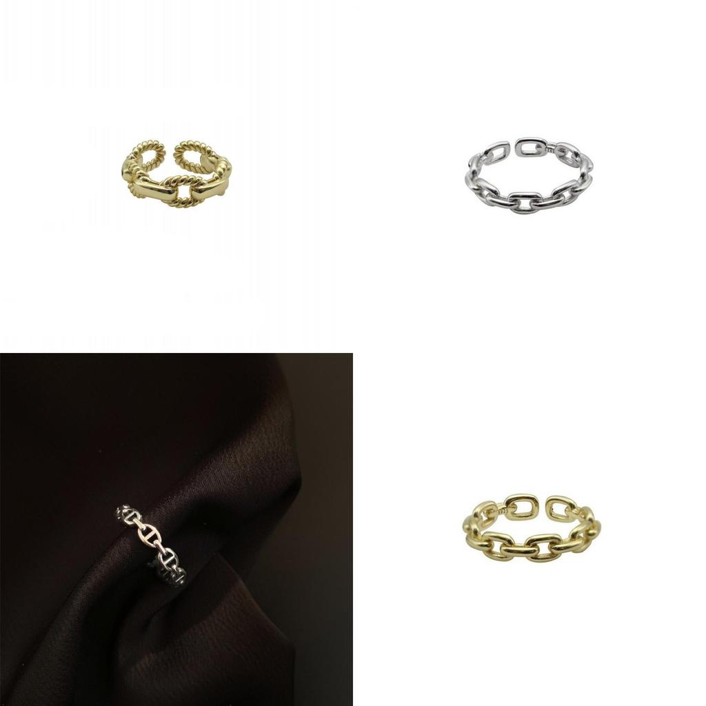Fashion Ladies Finger Ring Chain Shape Accessory Everyday Wear Adjustable Gift