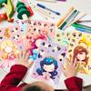 6 Fotos/Pack Gesichter machen Kinder Prinzessin Face Swap Garnelen-Fischer Cartoon Pädagogisches Spielzeug Puzzle Aufkleber
