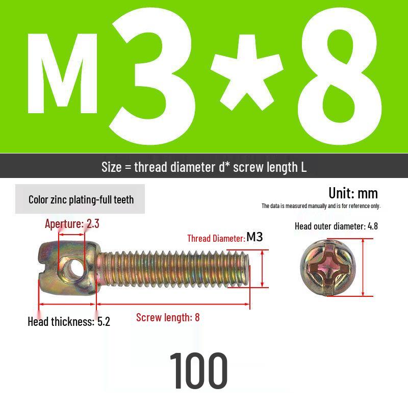304 Stainless Steel Lead Seal Galvanized Meter Screw with Cross Hole