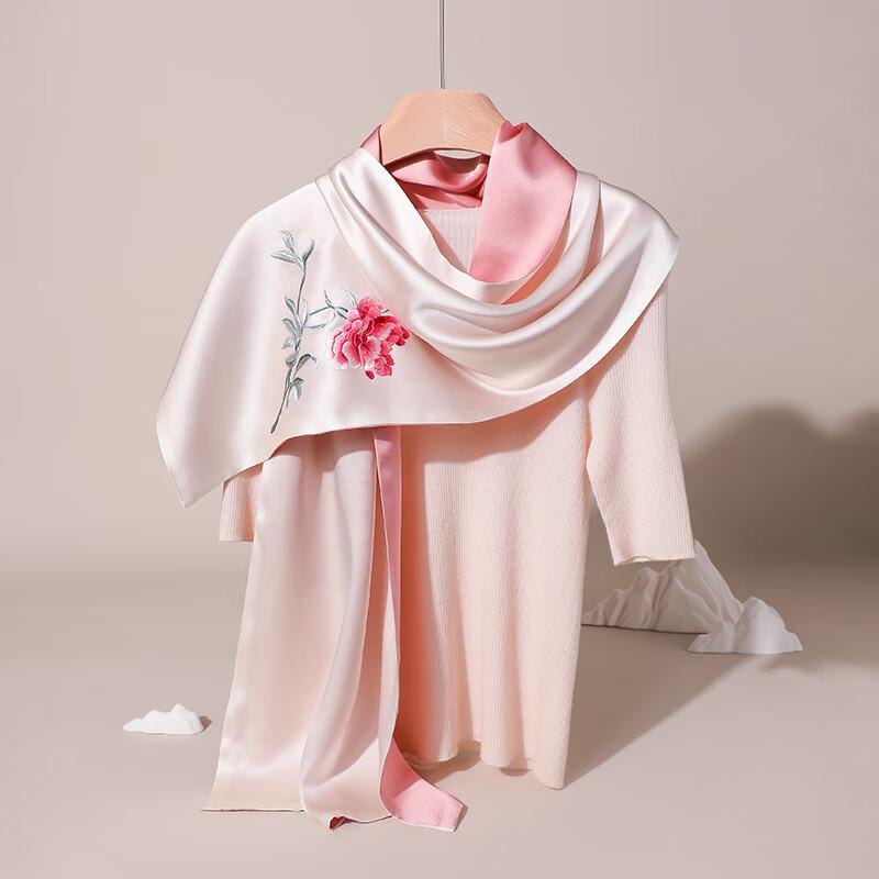 Elegantes Maulbeerseide Suzhou Stickerei Schal & Stola Geschenkset