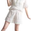 26 Summer Women's Pure Cotton Lace Trim Hanfu Safety Shorts – Anti-Exposure, Loose Fit, Outdoor Wear, White
